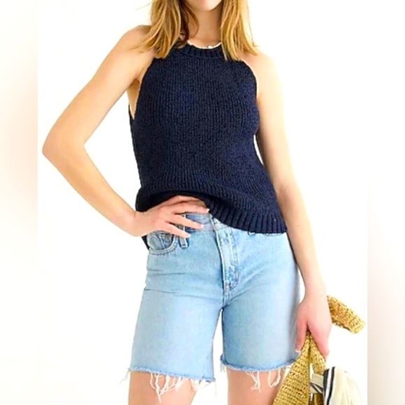 NEW! J. Crew Navy High Neck Sweater Tank, Size XS, EXCELLENT CONDITION! - Picture 1 of 11